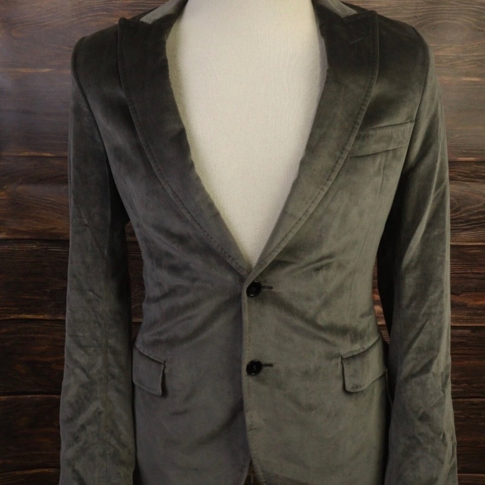 DOLCE & GABBANA Green Velvet Two Button Blazer Jacket Sport Coat Size 50